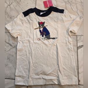 Hanna Andersson Cream and Black Dog Graphic Tee